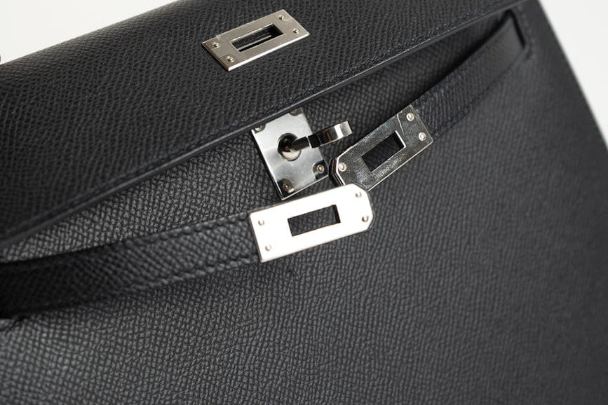 Hermes Handbag Hermes Kelly Sellier 25 Bleu Indigo Veau Epsom Leather Palladium Plated 2020 Y - Redeluxe