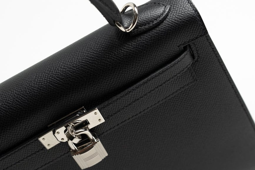 Hermes Handbag Hermes Kelly Sellier 25 Bleu Indigo Veau Epsom Leather Palladium Plated 2020 Y - Redeluxe