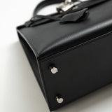 Hermes Handbag Hermes Kelly Sellier 25 Bleu Indigo Veau Epsom Leather Palladium Plated 2020 Y - Redeluxe