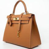 Hermes Handbag Hermes Kelly Sellier 28 Veau Epsom Leather Gold with Gold Plated Hardware 2022 Z - Redeluxe