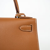 Hermes Handbag Hermes Kelly Sellier 28 Veau Epsom Leather Gold with Gold Plated Hardware 2022 Z - Redeluxe