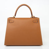 Hermes Handbag Hermes Kelly Sellier 28 Veau Epsom Leather Gold with Gold Plated Hardware 2022 Z - Redeluxe