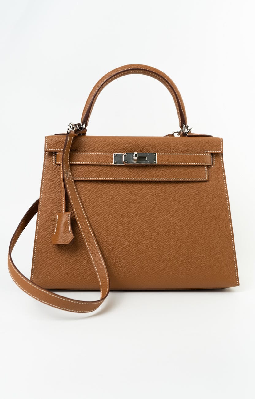 Hermes Kelly Sellier 28 Veau Epsom Leather Gold With Palladium Plated REDELUXE