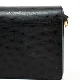 Hermes Handbag Hermès  Mini Roulis Black Ostrich Leather Gold Hardware - Redeluxe