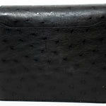 Hermes Handbag Hermès  Mini Roulis Black Ostrich Leather Gold Hardware - Redeluxe