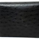 Hermes Handbag Hermès  Mini Roulis Black Ostrich Leather Gold Hardware - Redeluxe