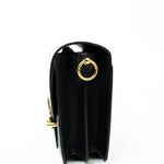 Hermes Handbag Hermès  Mini Roulis Black Ostrich Leather Gold Hardware - Redeluxe