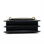 Hermes Handbag Hermès  Mini Roulis Black Ostrich Leather Gold Hardware - Redeluxe
