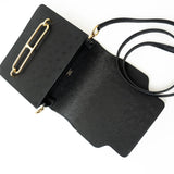 Hermes Handbag Hermès  Mini Roulis Black Ostrich Leather Gold Hardware - Redeluxe