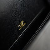Hermes Handbag Hermès  Mini Roulis Black Ostrich Leather Gold Hardware - Redeluxe