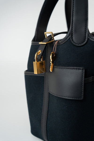 Hermès Picotin Cargo 18 Black Swift and Toile Canvas Gold Hardware