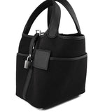 Hermes Handbag Hermès Picotin Cargo 18 Black Swift and Toile Canvas Palladium Hardware - Redeluxe