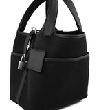 Hermes Handbag Hermès Picotin Cargo 18 Black Swift and Toile Canvas Palladium Hardware - Redeluxe