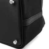 Hermes Handbag Hermès Picotin Cargo 18 Black Swift and Toile Canvas Palladium Hardware - Redeluxe