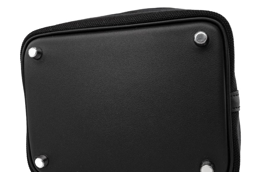 Hermes Handbag Hermès Picotin Cargo 18 Black Swift and Toile Canvas Palladium Hardware - Redeluxe