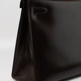 Hermes Handbag Hermes Vintage Kelly 28 Box Calfskin Chocolate Gold Metal Fittings - Redeluxe