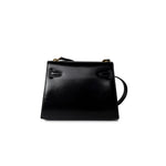 Hermes Handbag Hermes Vintage Mini Kelly Black Box Calfskin Leather Shoulder Bag - Redeluxe