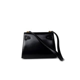 Hermes Handbag Hermes Vintage Mini Kelly Black Box Calfskin Leather Shoulder Bag - Redeluxe