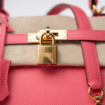 Hermes Handbag Kelly 25 Rose Azalée Veau Epsom Gold Plated C Stamp - Redeluxe