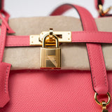 Hermes Handbag Kelly 25 Rose Azalée Veau Epsom Gold Plated C Stamp - Redeluxe
