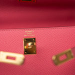 Hermes Handbag Kelly 25 Rose Azalée Veau Epsom Gold Plated C Stamp - Redeluxe