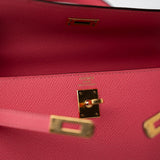 Hermes Handbag Kelly 25 Rose Azalée Veau Epsom Gold Plated C Stamp - Redeluxe