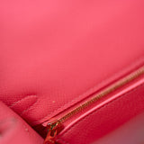 Hermes Handbag Kelly 25 Rose Azalée Veau Epsom Gold Plated C Stamp - Redeluxe
