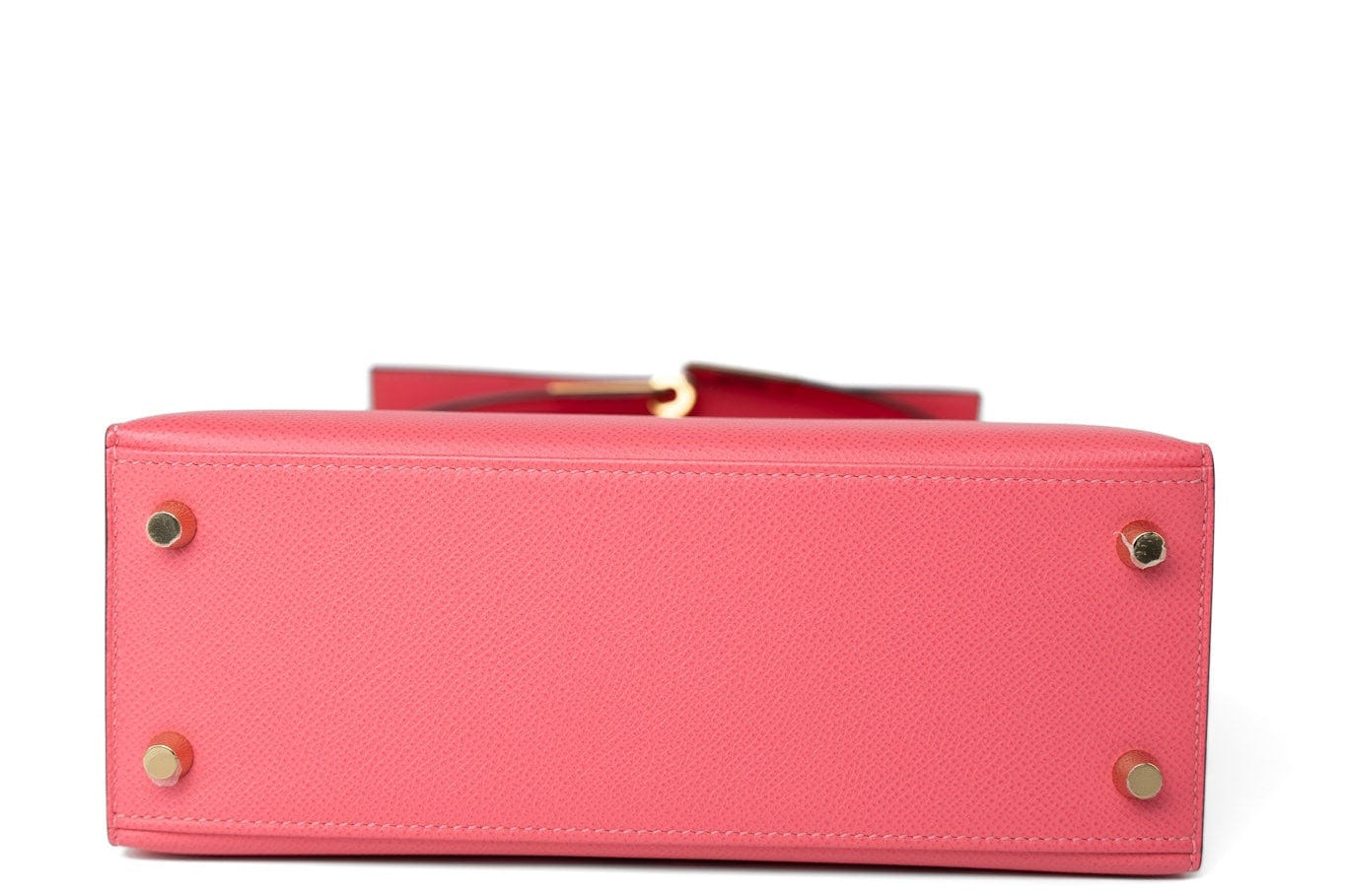 Hermes Handbag Kelly 25 Rose Azalée Veau Epsom Gold Plated C Stamp - Redeluxe