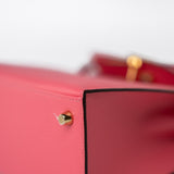 Hermes Handbag Kelly 25 Rose Azalée Veau Epsom Gold Plated C Stamp - Redeluxe