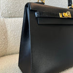 Hermes Handbag Kelly 25 Veau Madame Leather Shiny Niloticus Crocodile Skin Gold Plated - Redeluxe