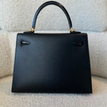 Hermes Handbag Kelly 25 Veau Madame Leather Shiny Niloticus Crocodile Skin Gold Plated - Redeluxe