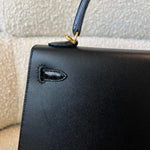Hermes Handbag Kelly 25 Veau Madame Leather Shiny Niloticus Crocodile Skin Gold Plated - Redeluxe