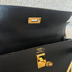 Hermes Handbag Kelly 25 Veau Madame Leather Shiny Niloticus Crocodile Skin Gold Plated - Redeluxe