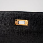 Hermes Handbag Kelly 28 Black Veau Togo Leather Gold Plated C Stamp - Redeluxe