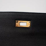 Hermes Handbag Kelly 28 Black Veau Togo Leather Gold Plated C Stamp - Redeluxe