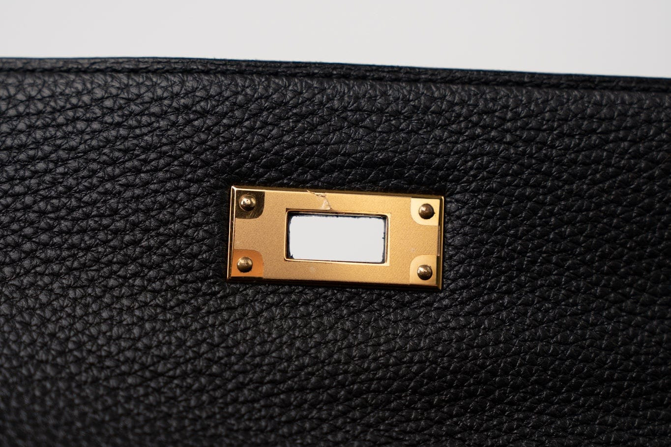 Hermes Handbag Kelly 28 Black Veau Togo Leather Gold Plated C Stamp - Redeluxe
