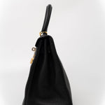 Hermes Handbag Kelly 28 Black Veau Togo Leather Gold Plated C Stamp - Redeluxe