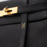 Hermes Handbag Kelly 28 Black Veau Togo Leather Gold Plated C Stamp - Redeluxe