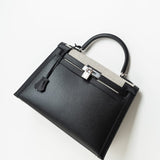 Hermes Handbag Kelly 32 Veau Swift Leather Toile Berline Palladium Plated Hardware 2019 D - Redeluxe