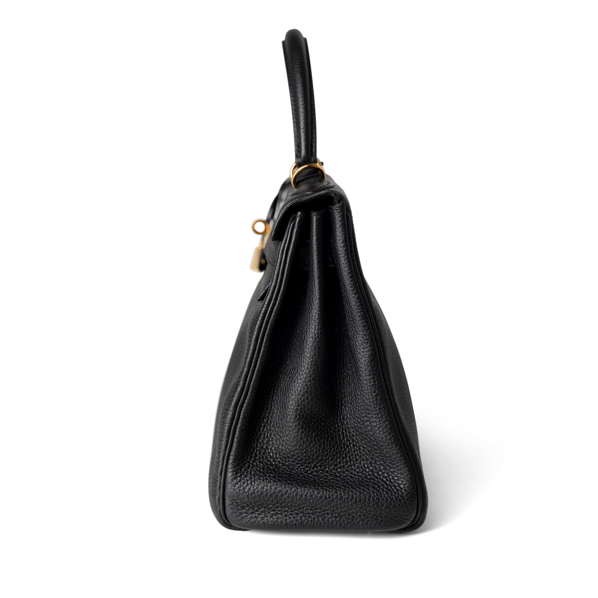 Hermes Handbag Kelly / Black Kelly 28 Black Veau Togo Leather Gold Plated C Stamp - Redeluxe