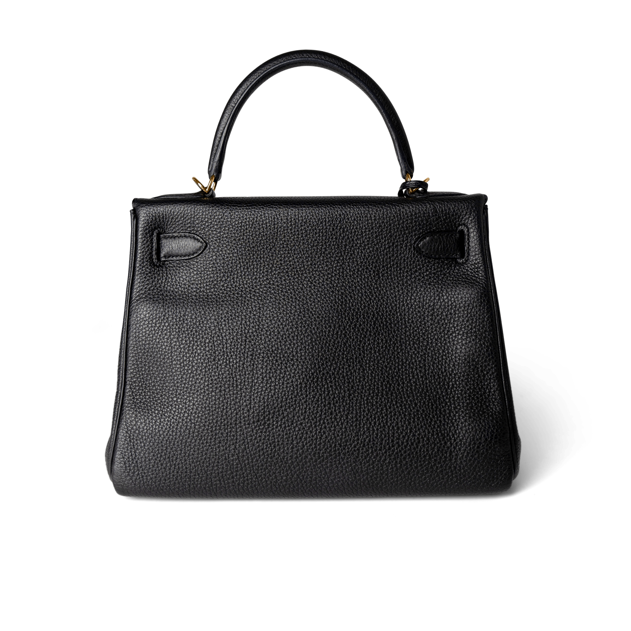 Hermes Handbag Kelly / Black Kelly 28 Black Veau Togo Leather Gold Plated C Stamp - Redeluxe
