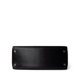 Hermes Handbag Kelly / Black Kelly 28 Retourne Black Box Calfskin Leather Gold Plated Hardware A Square Stamp - Redeluxe