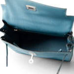 Hermes Handbag Kelly / Blue Hermes Kelly 25 Blue Jean Veau Togo Leather Palladium Plated Y Stamp - Redeluxe