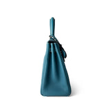 Hermes Handbag Kelly / Blue Hermes Kelly 25 Blue Jean Veau Togo Leather Palladium Plated Y Stamp - Redeluxe
