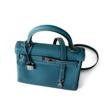 Hermes Handbag Kelly / Blue Hermes Kelly 25 Blue Jean Veau Togo Leather Palladium Plated Y Stamp - Redeluxe