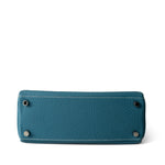 Hermes Handbag Kelly / Blue Hermes Kelly 25 Blue Jean Veau Togo Leather Palladium Plated Y Stamp - Redeluxe