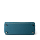 Hermes Handbag Kelly / Blue Hermes Kelly 25 Blue Jean Veau Togo Leather Palladium Plated Y Stamp - Redeluxe