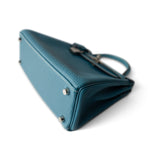 Hermes Handbag Kelly / Blue Hermes Kelly 25 Blue Jean Veau Togo Leather Palladium Plated Y Stamp - Redeluxe