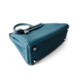 Hermes Handbag Kelly / Blue Hermes Kelly 25 Blue Jean Veau Togo Leather Palladium Plated Y Stamp - Redeluxe