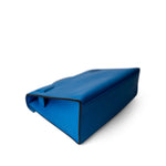 Hermes Handbag Kelly / Blue Kelly Pochette Swift Blue Zanzibar Palladium Hardware D stamp - Redeluxe